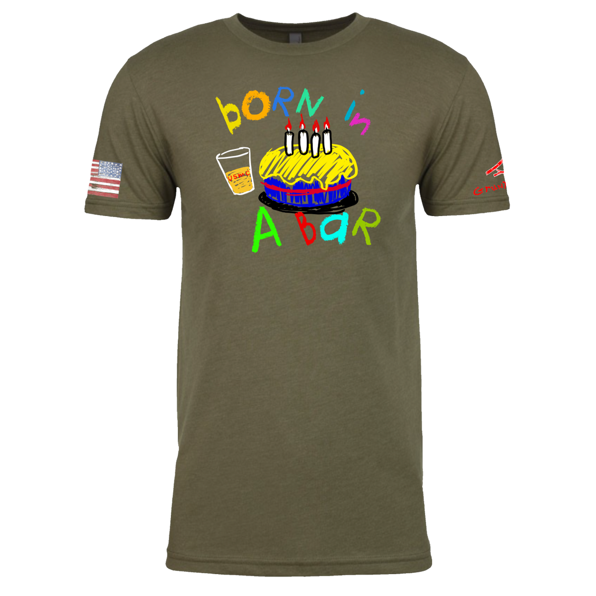 CRAYON BDAY BORN IN A BAR (OD OR CHARCOAL GRAY)