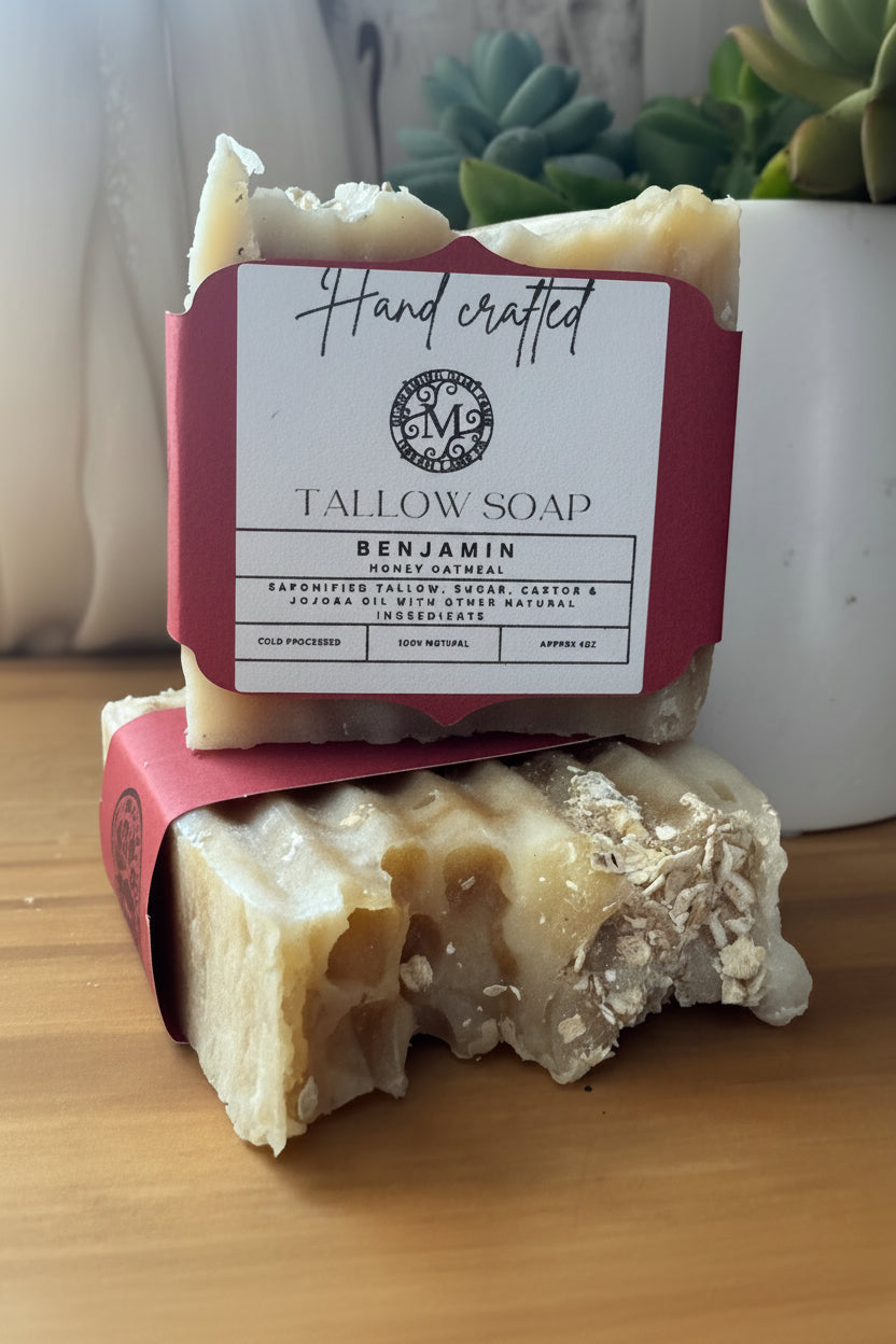 Benjamin Honey Oatmeal Tallow Soap Bar