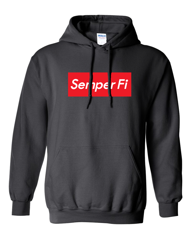 Semper Fi  Logo Box Hoodie