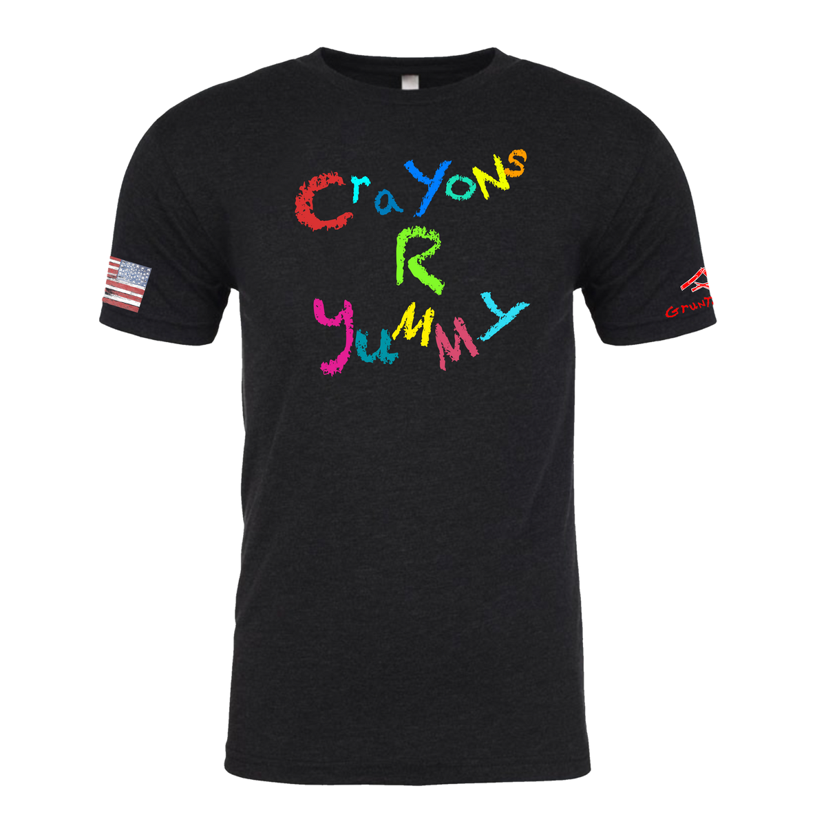 CRAYONS R YUMMY Crayon Shirt (OD OR CHARCOAL GRAY)