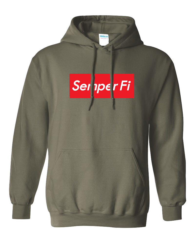 Semper Fi  Logo Box Hoodie