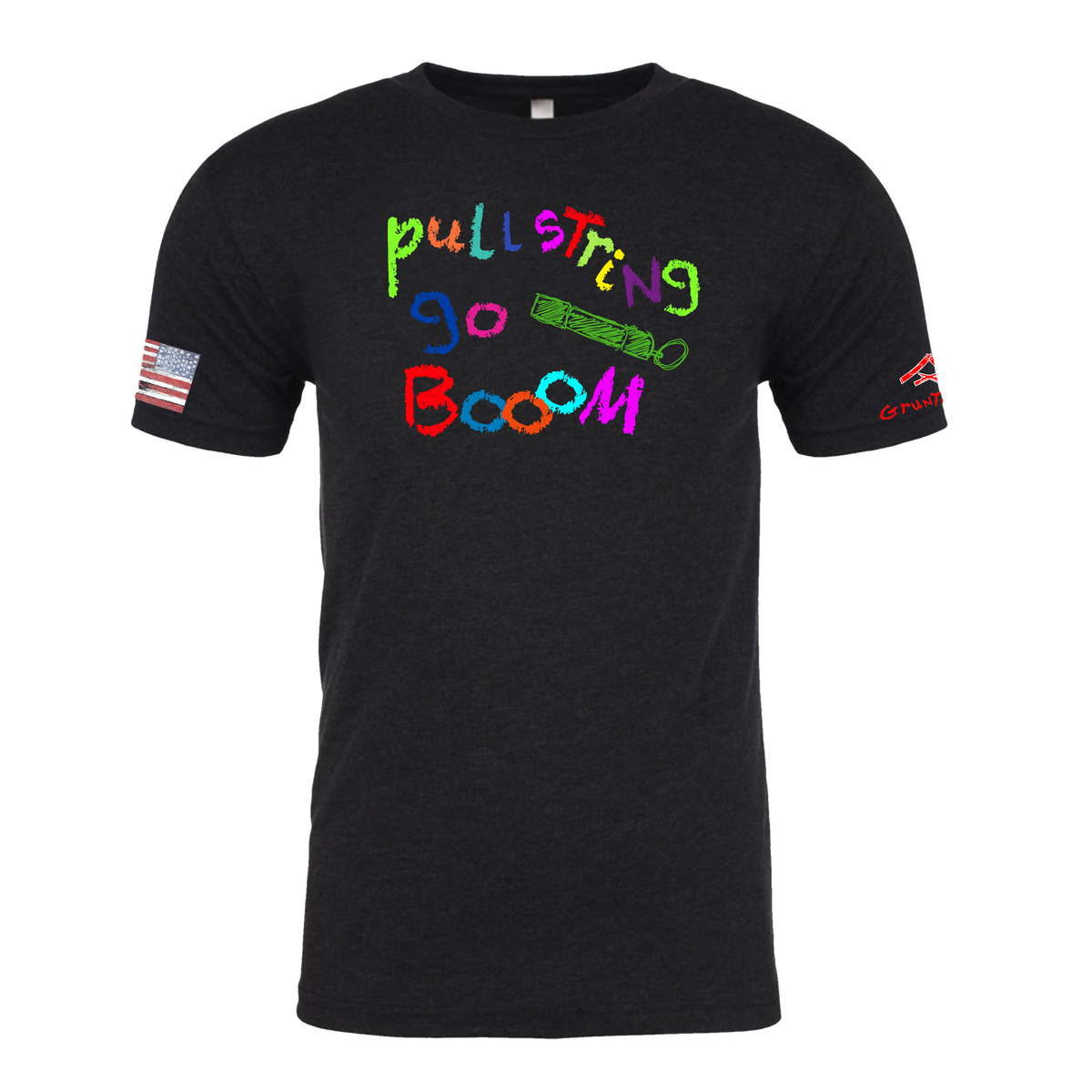 PULL STRING GO BOOM Crayon Shirt (OD OR CHARCOAL GRAY)